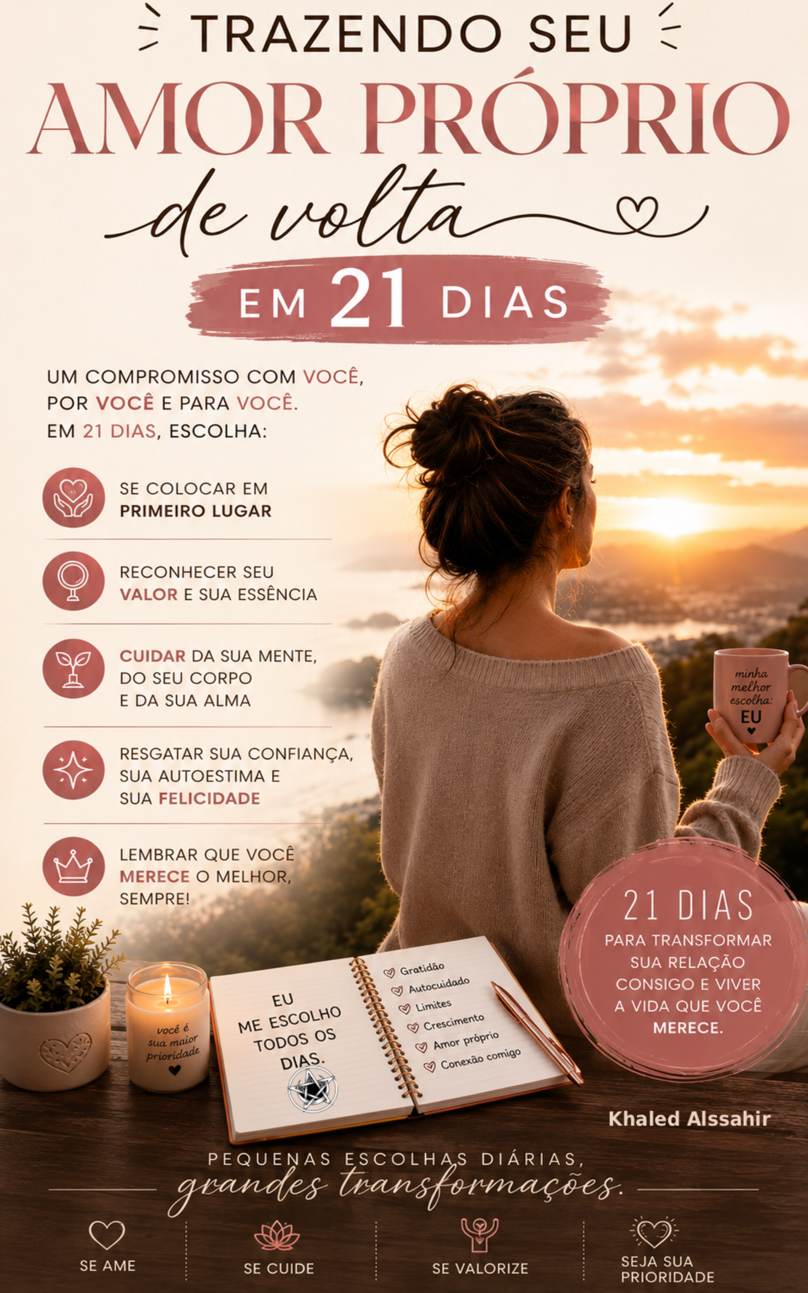 Capa do e-book Trazendo seu Amor Próprio de Volta em 21 dias